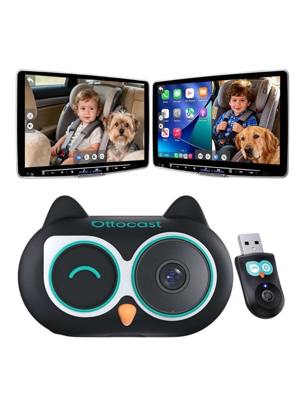 Ottocast Baby Car Camera  Dash Cam with USB Receiver - Black/Turquoise
